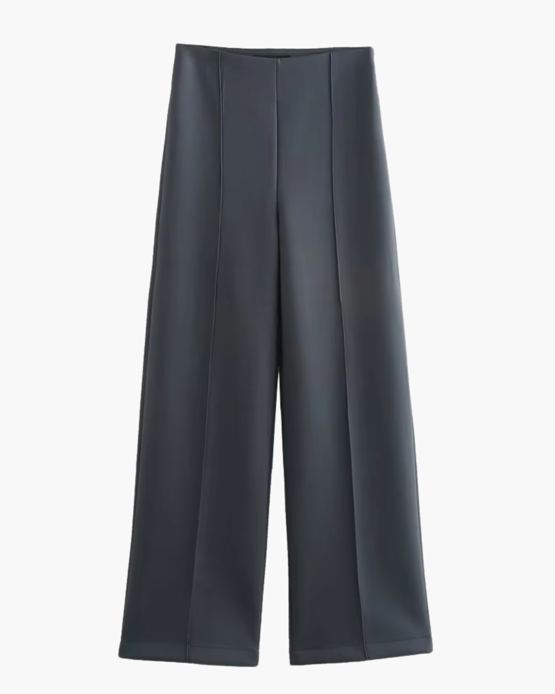 Hoge Taille Grijze Rechte Pijpen Broek voor Dames