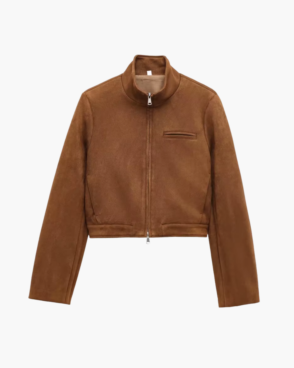 Suède Getextureerde Korte Zomer Jas voor Dames