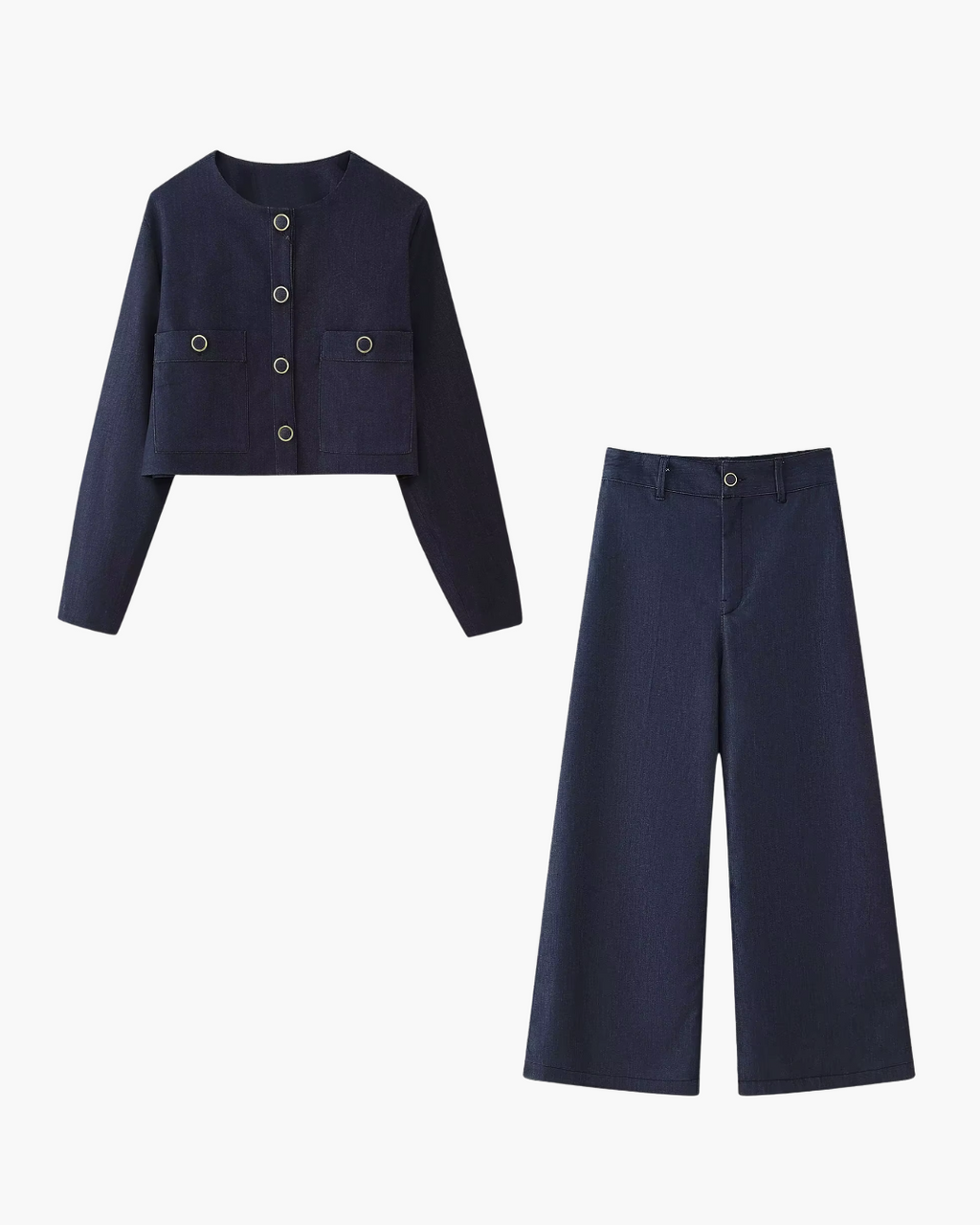 Elegante Tweedelige Broek Set met Jas Casual voor Dames