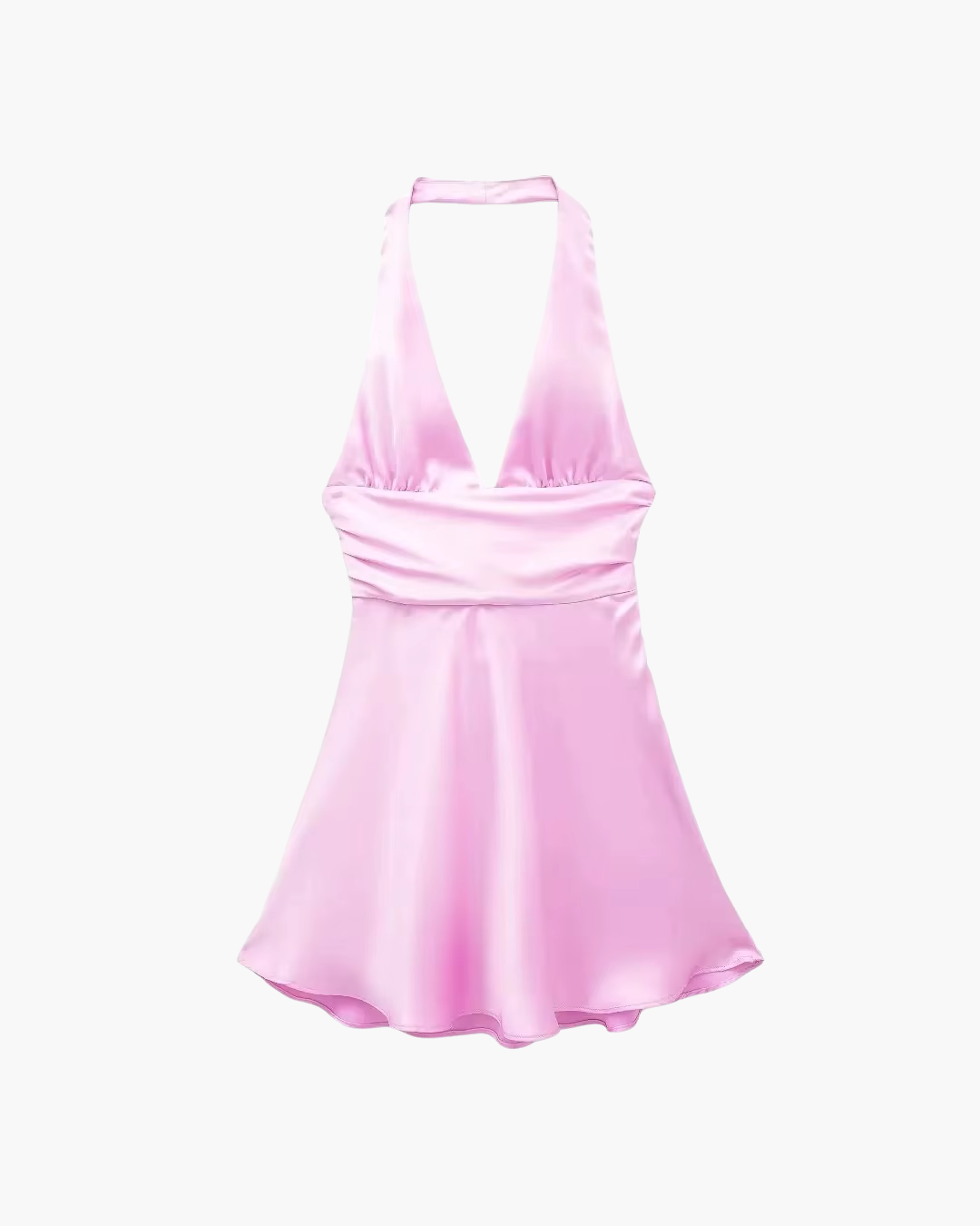 Satijnen Halter Mini-Jurk met Rugstrik voor Dames