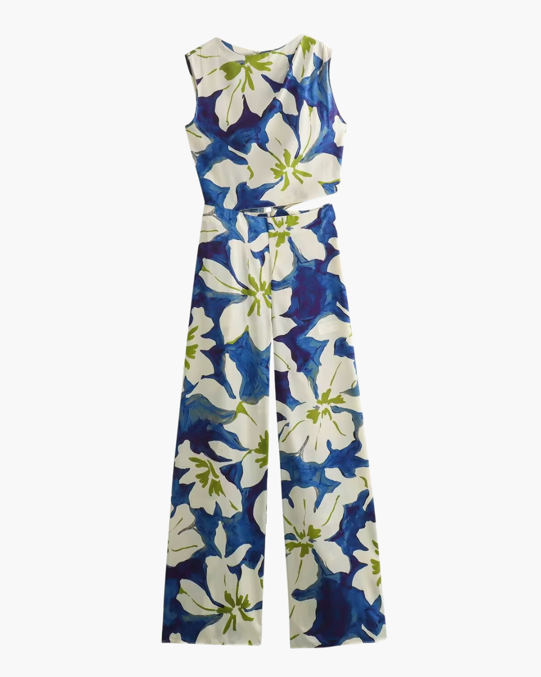 Bohemian Wijde Pijpen Jumpsuit met Gebloemd Design voor Dames