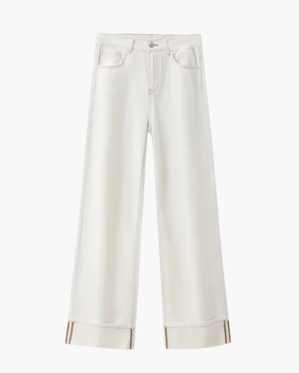 Witte Spijkerbroek met Rechte Pasvorm