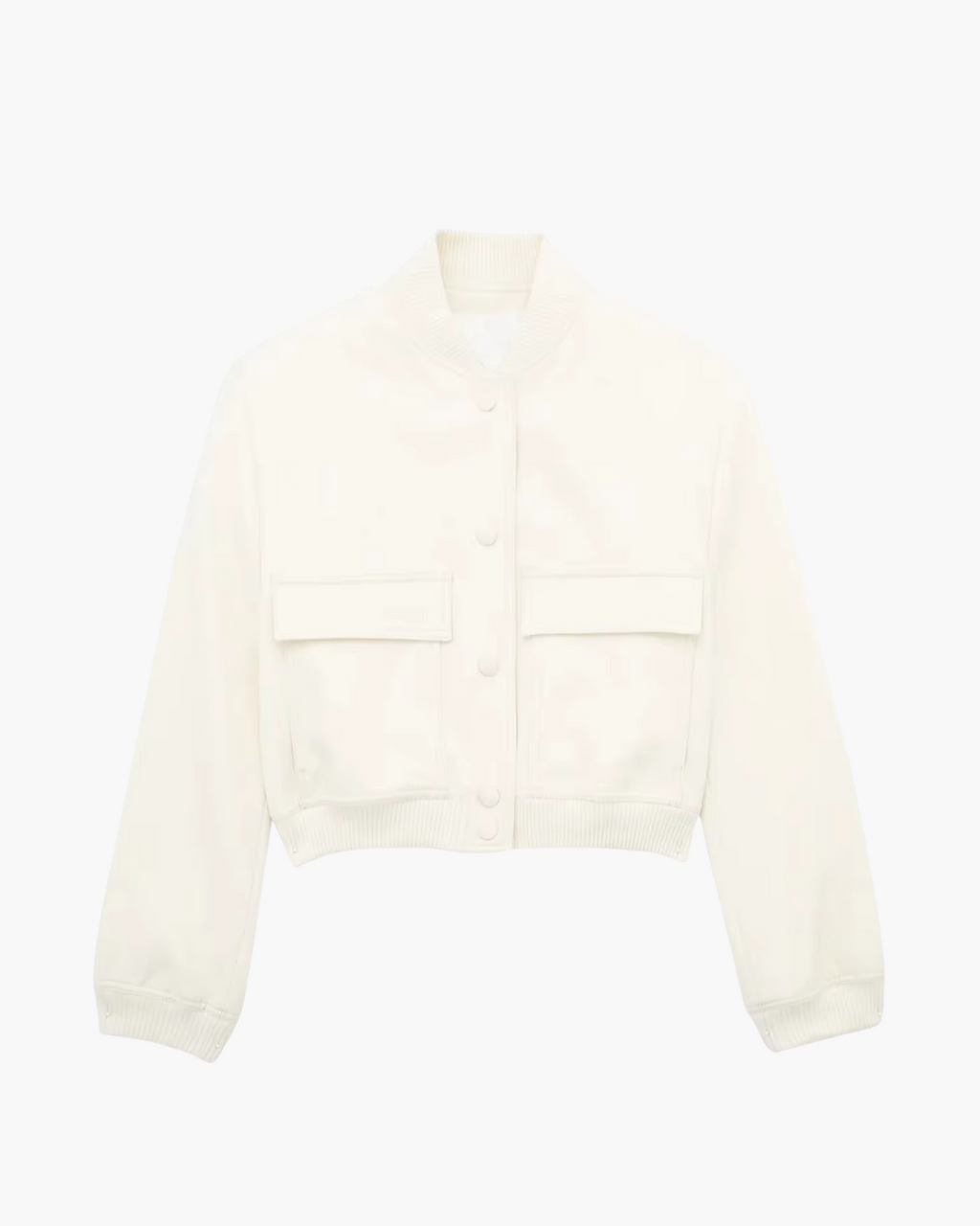 Elegante Witte Bomberjack met Lange Mouwen voor Dames