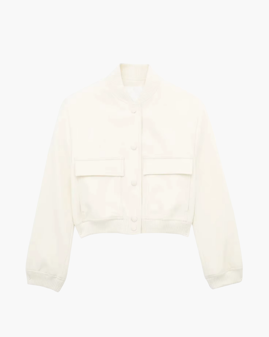 Elegante Witte Bomberjack met Lange Mouwen voor Dames