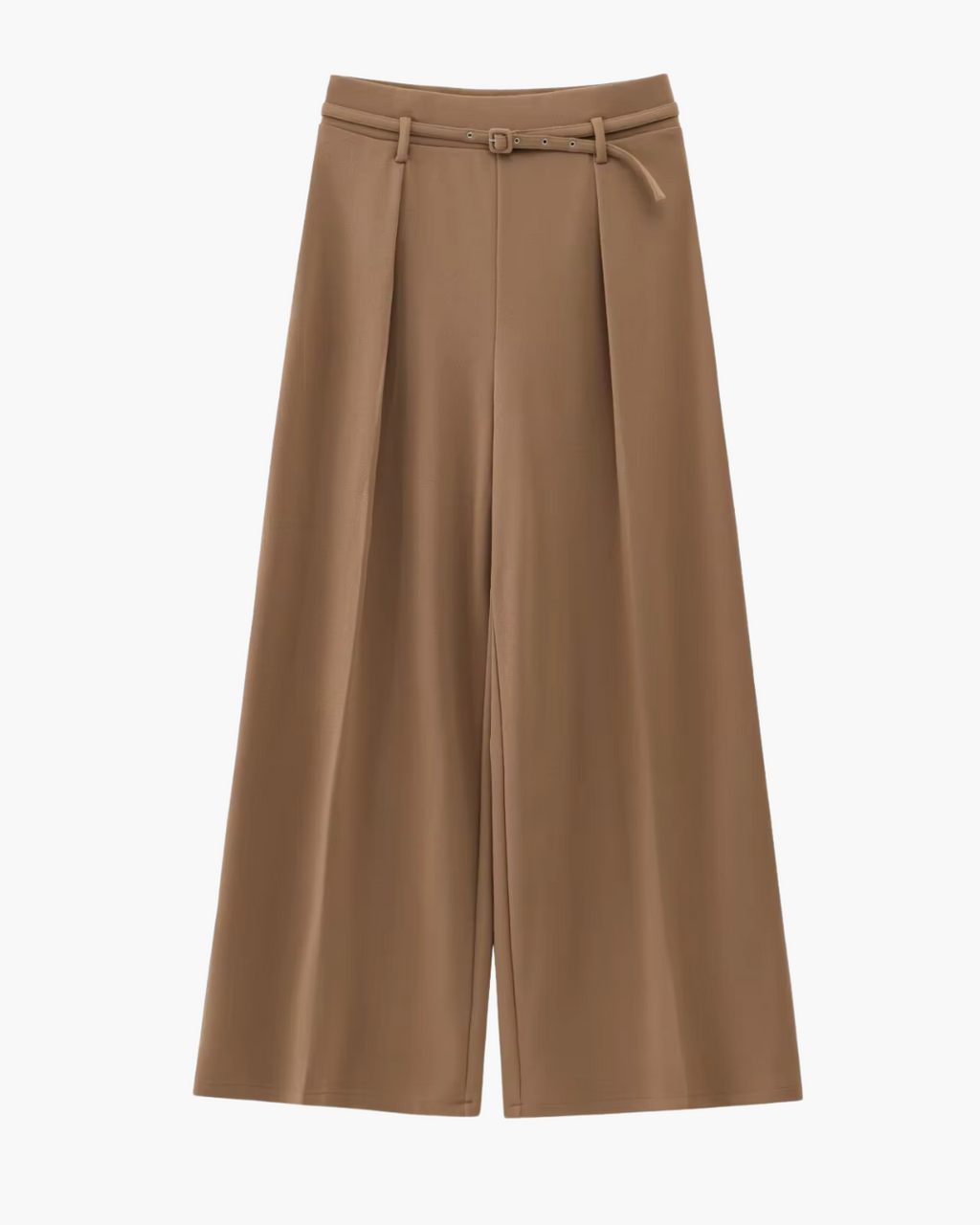 Wijde Pijpen Broek met Riem voor Dames