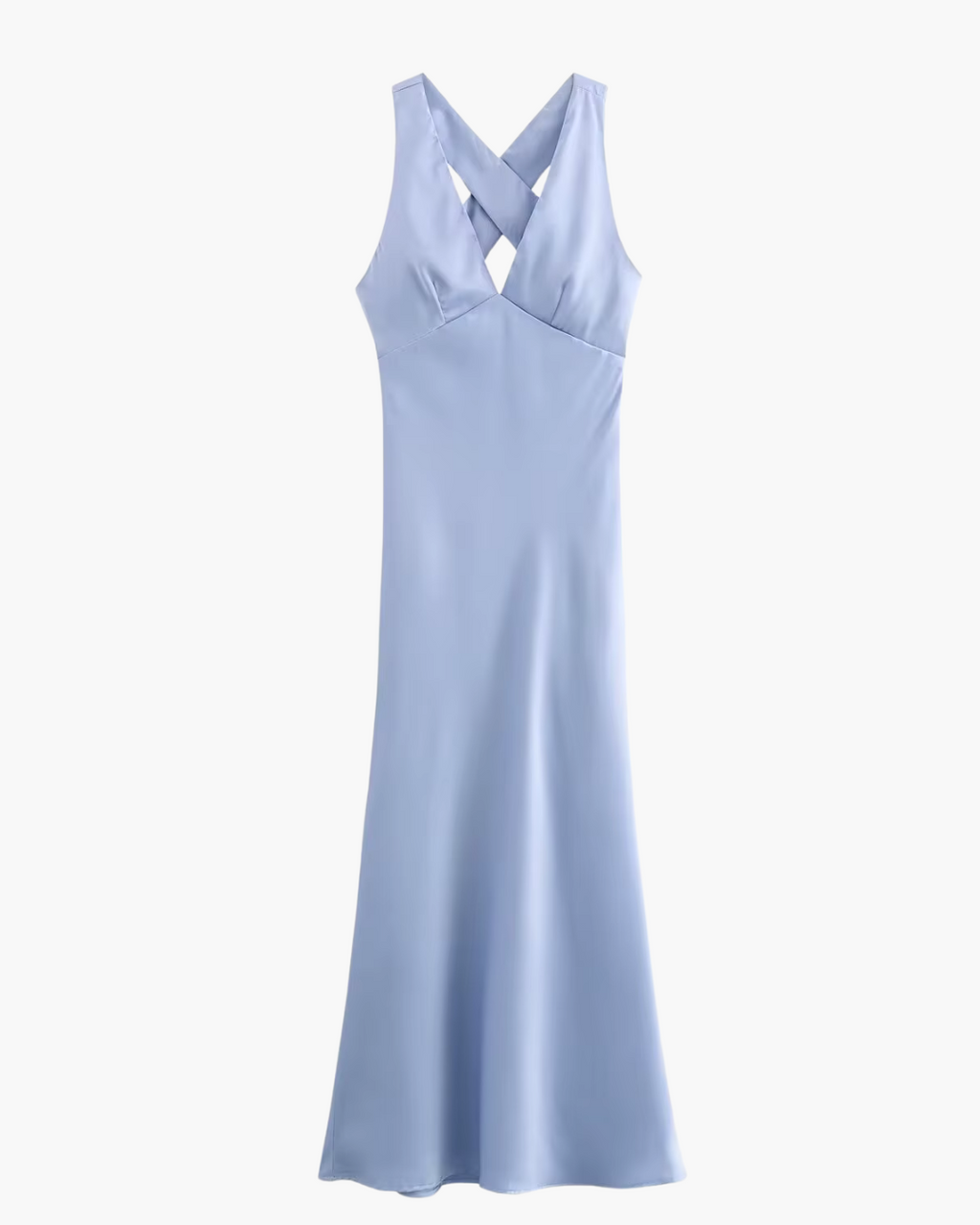 Satijnen Zomerjurk met V-Hals en Open Rug voor Dames