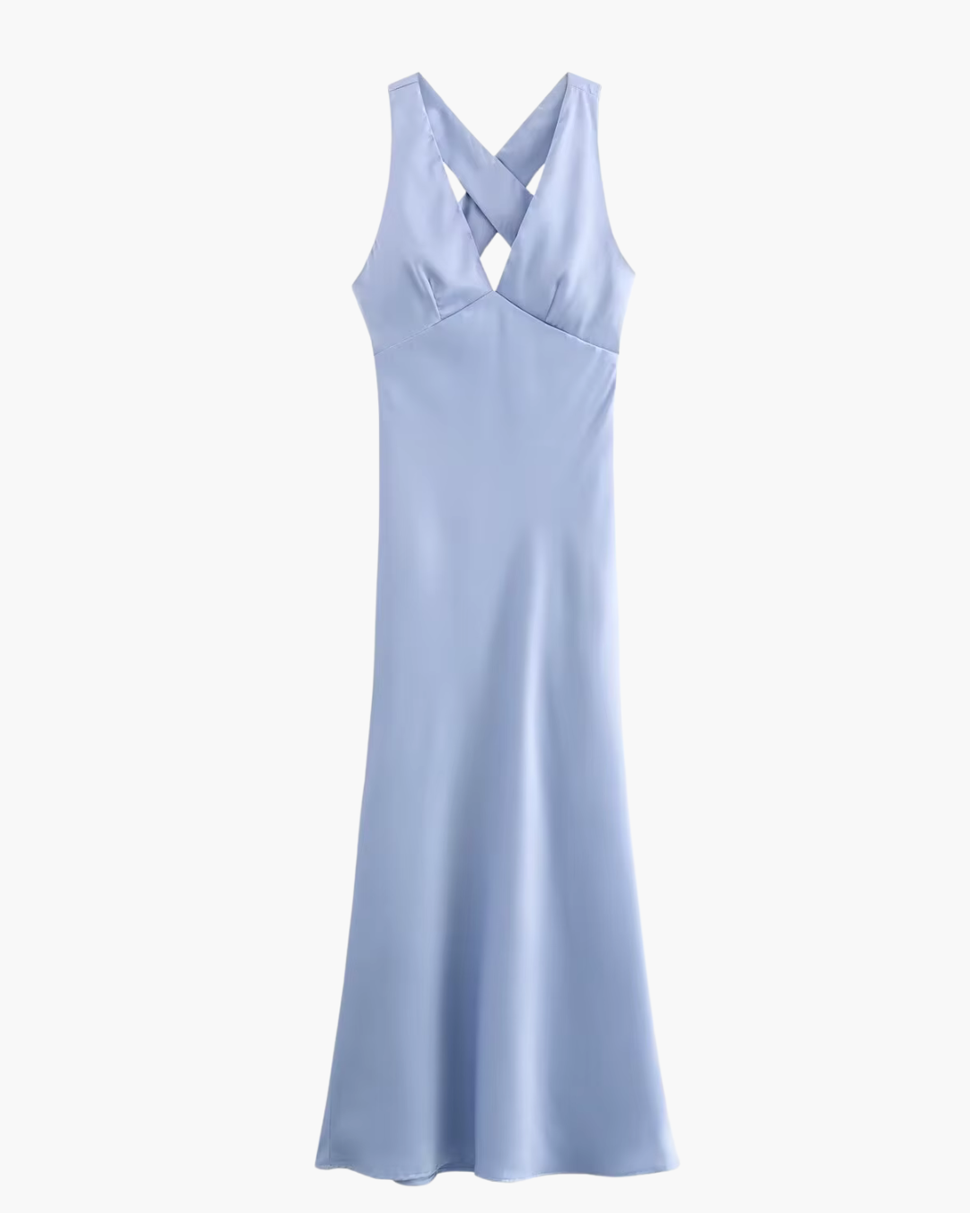 Satijnen Zomerjurk met V-Hals en Open Rug voor Dames