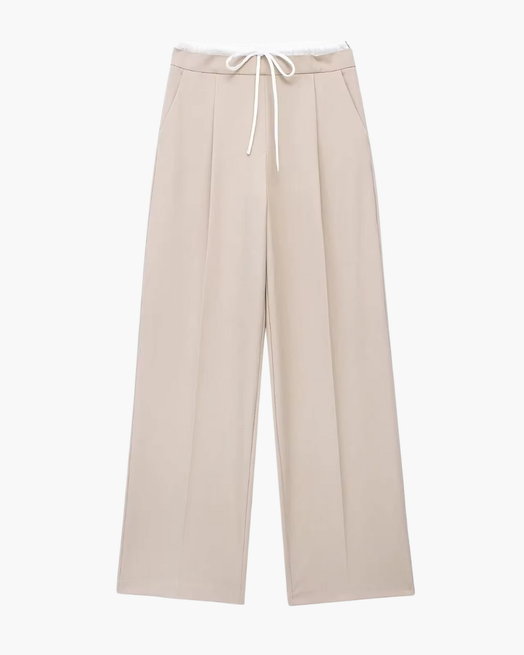 Vintage Rechte Broek met Trekkoord voor Dames