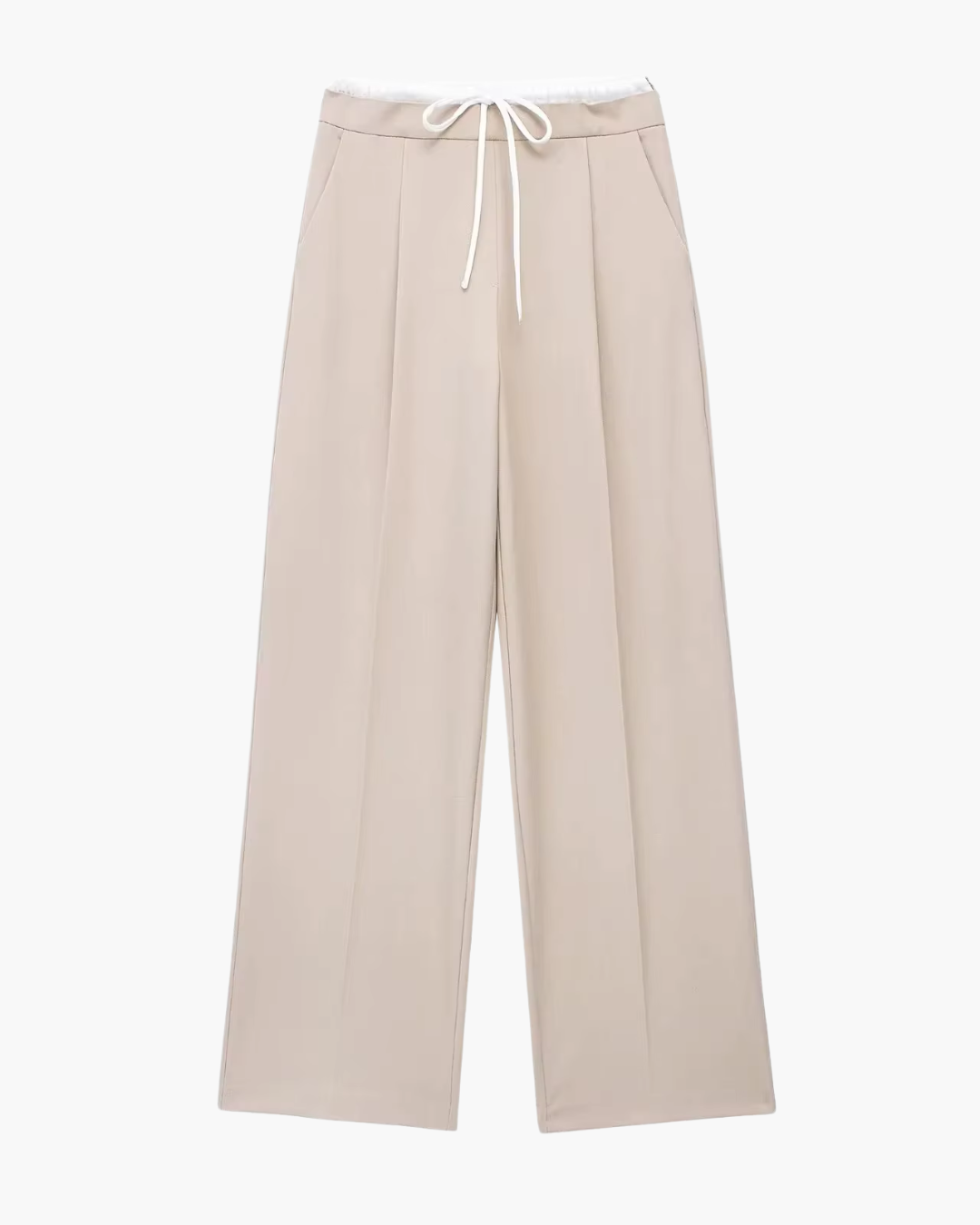 Vintage Rechte Broek met Trekkoord voor Dames