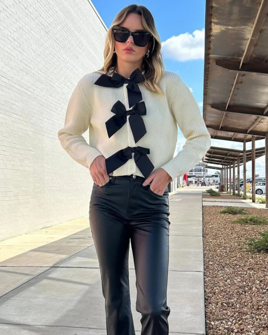 Elegante gebreide trui met strik voor dames - Stijlvol en comfortabel!