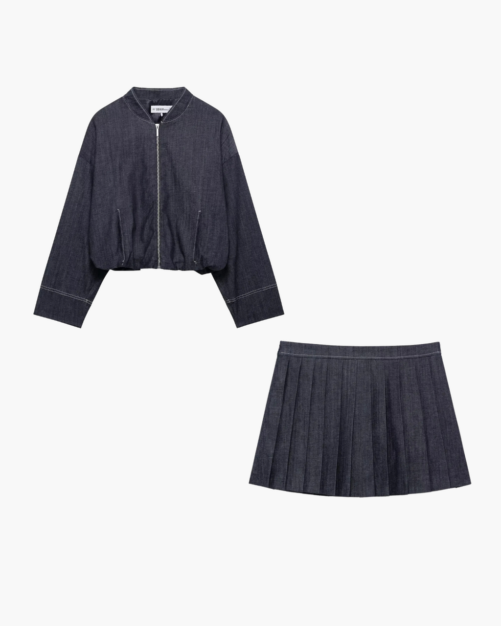 Denim Set met Bomberjack en Rok in Ballonstijl voor Dames