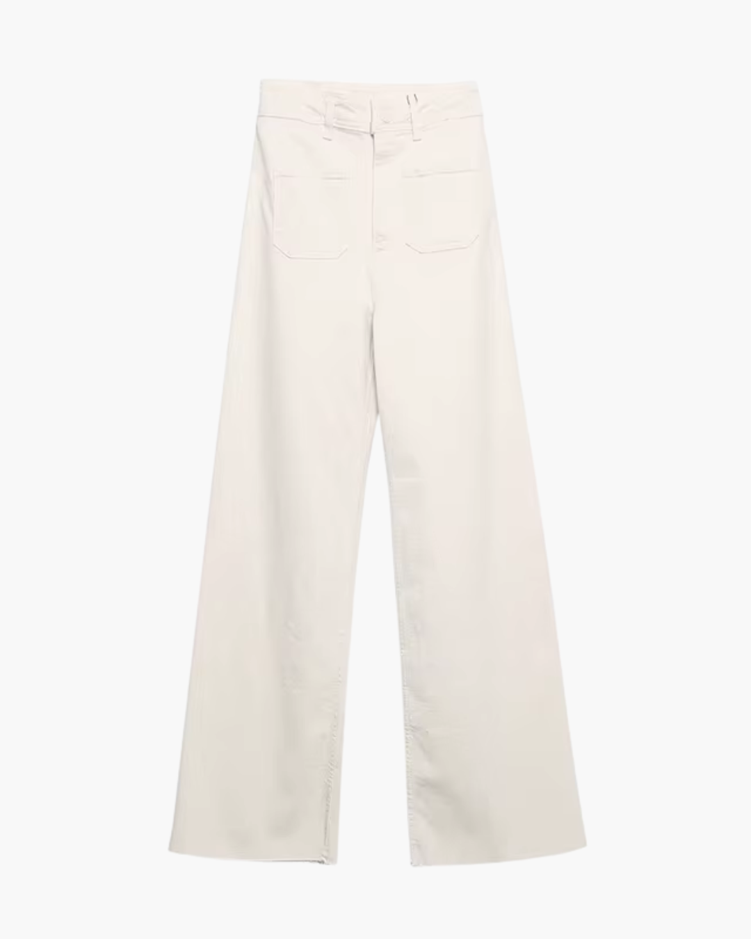 Witte Hoge Taille Wijde Pijpen Jeans voor Dames