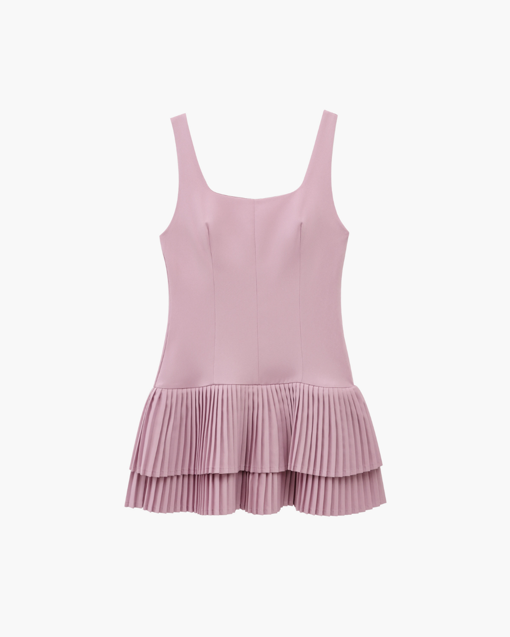 Mini-Jurk met Vierkante Hals en Gelaagde Ruches voor Dames