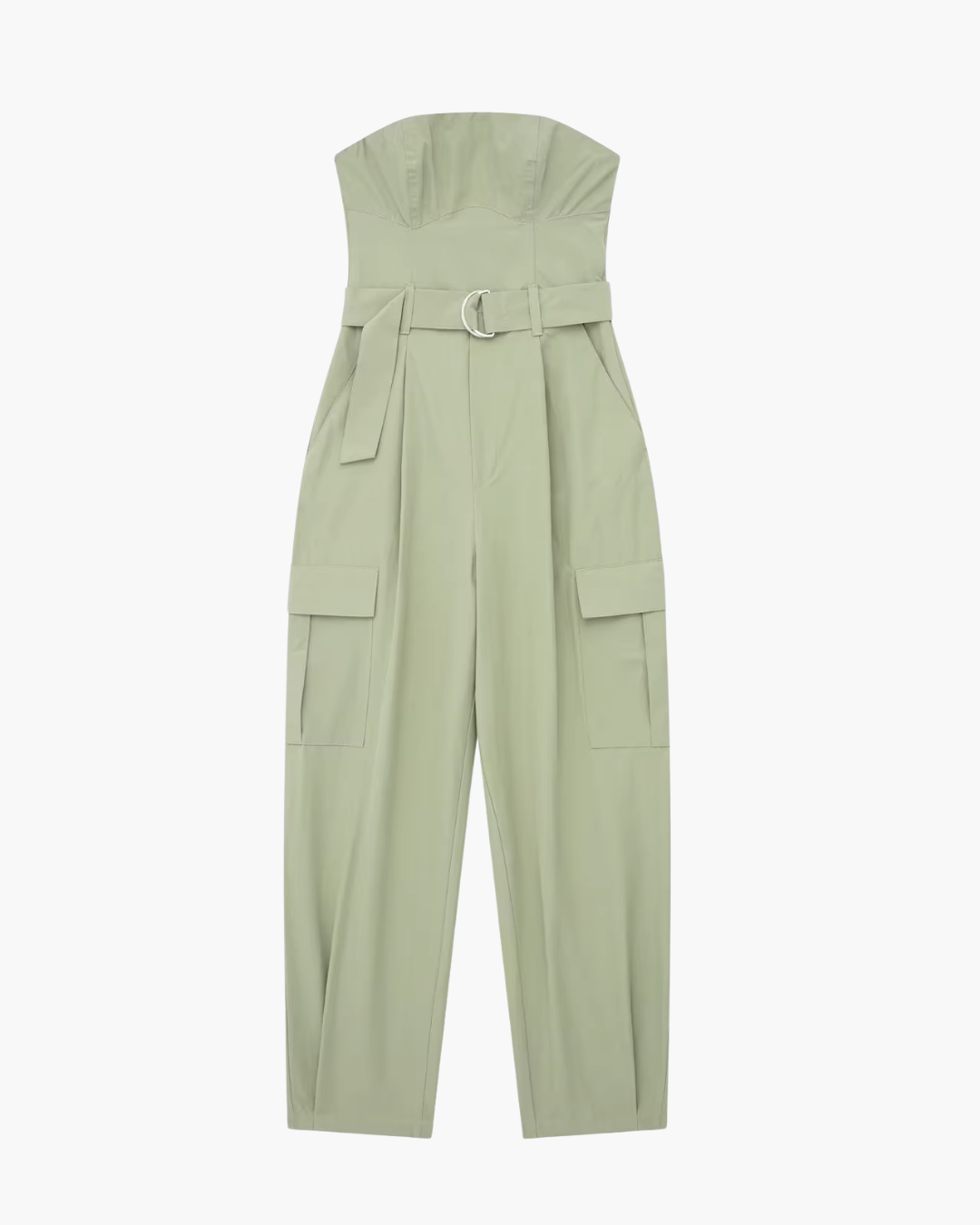 Mouwloze Cargo Jumpsuit met Riem en Zakken voor Dames