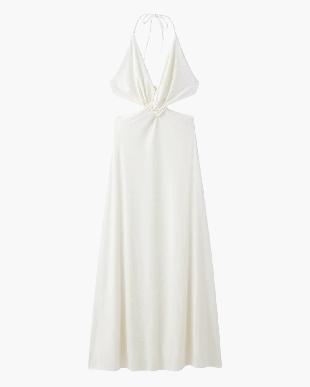 Lange Zomerjurk met Kant Diepe V-Hals en Open Rug voor Dames