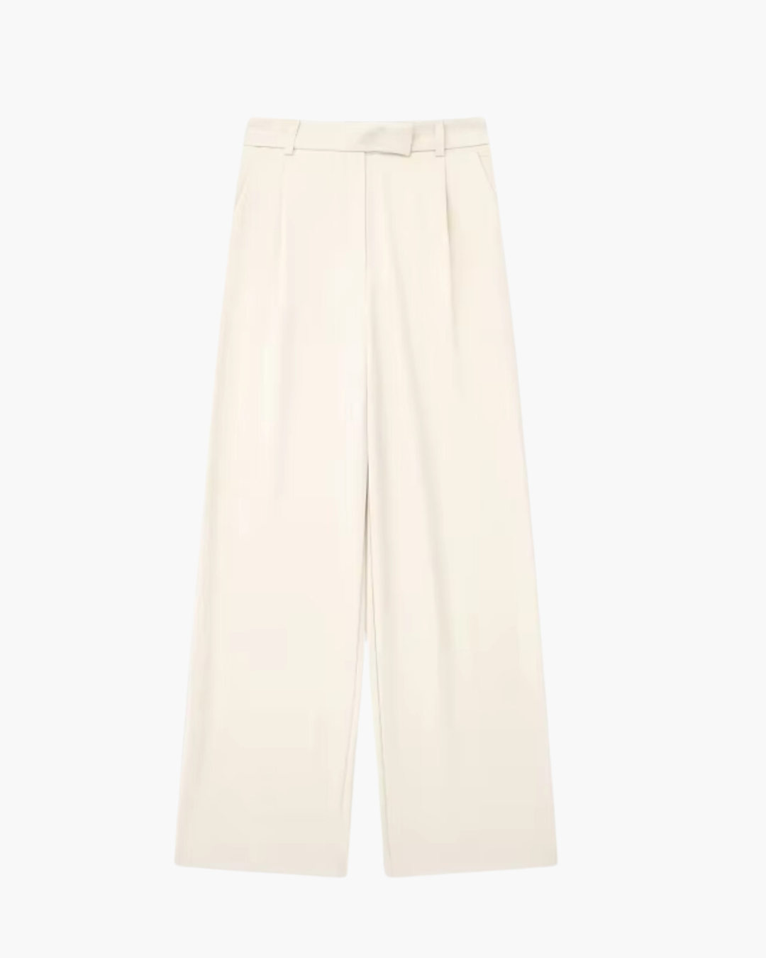 Elegante chique beige pantalon met wijde pijpen voor Dames