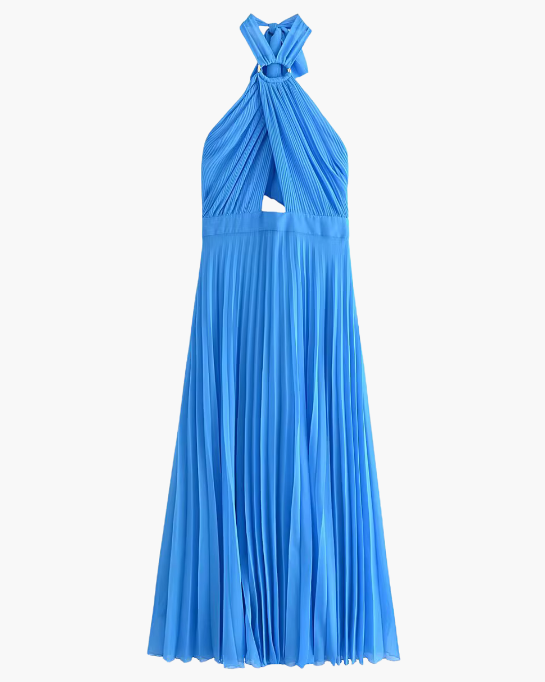 Geplooide Halter Jurk met Open Rug voor Dames