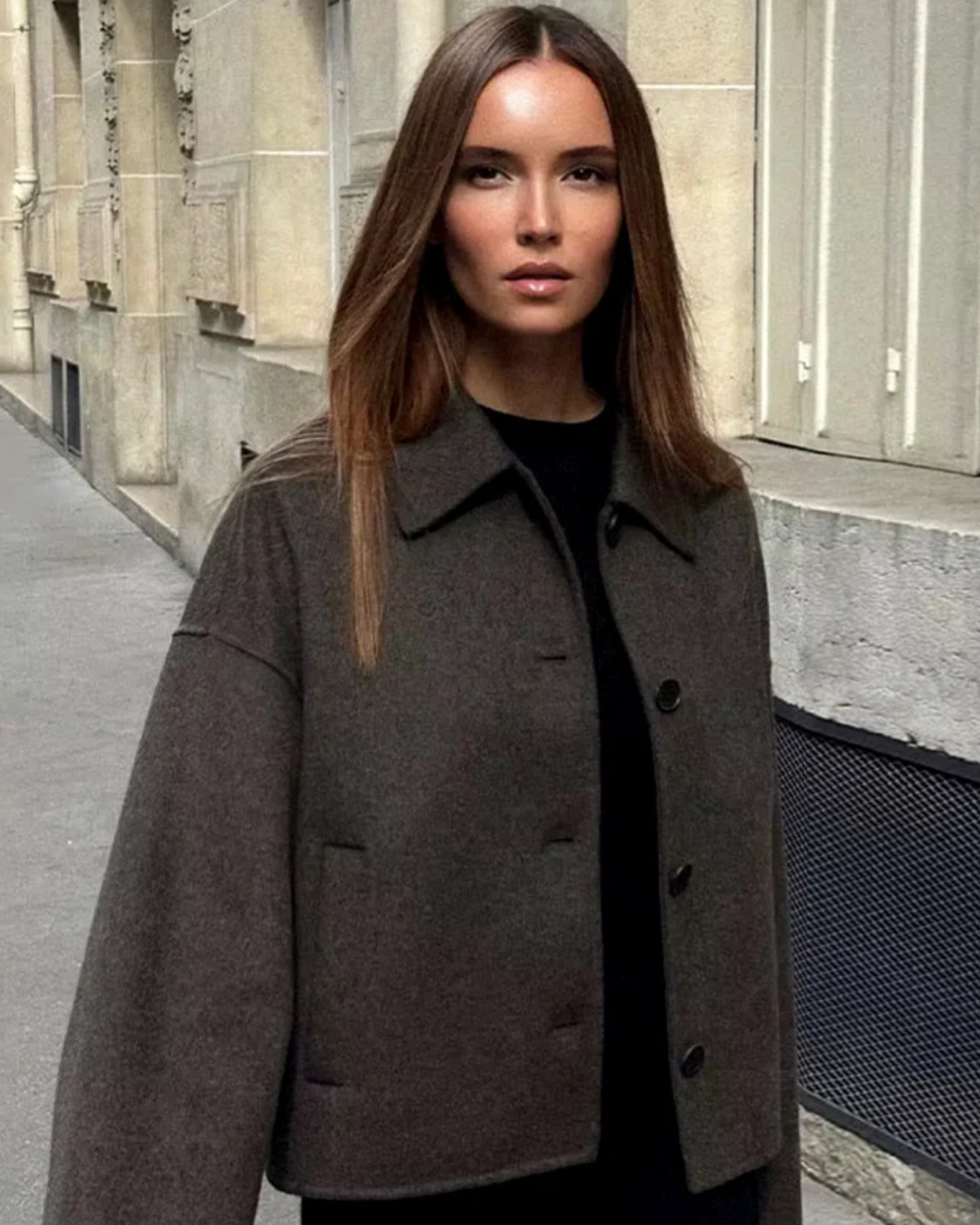 Korte Elegante Luxe Dubbelzijdige Wollen Jas voor Dames