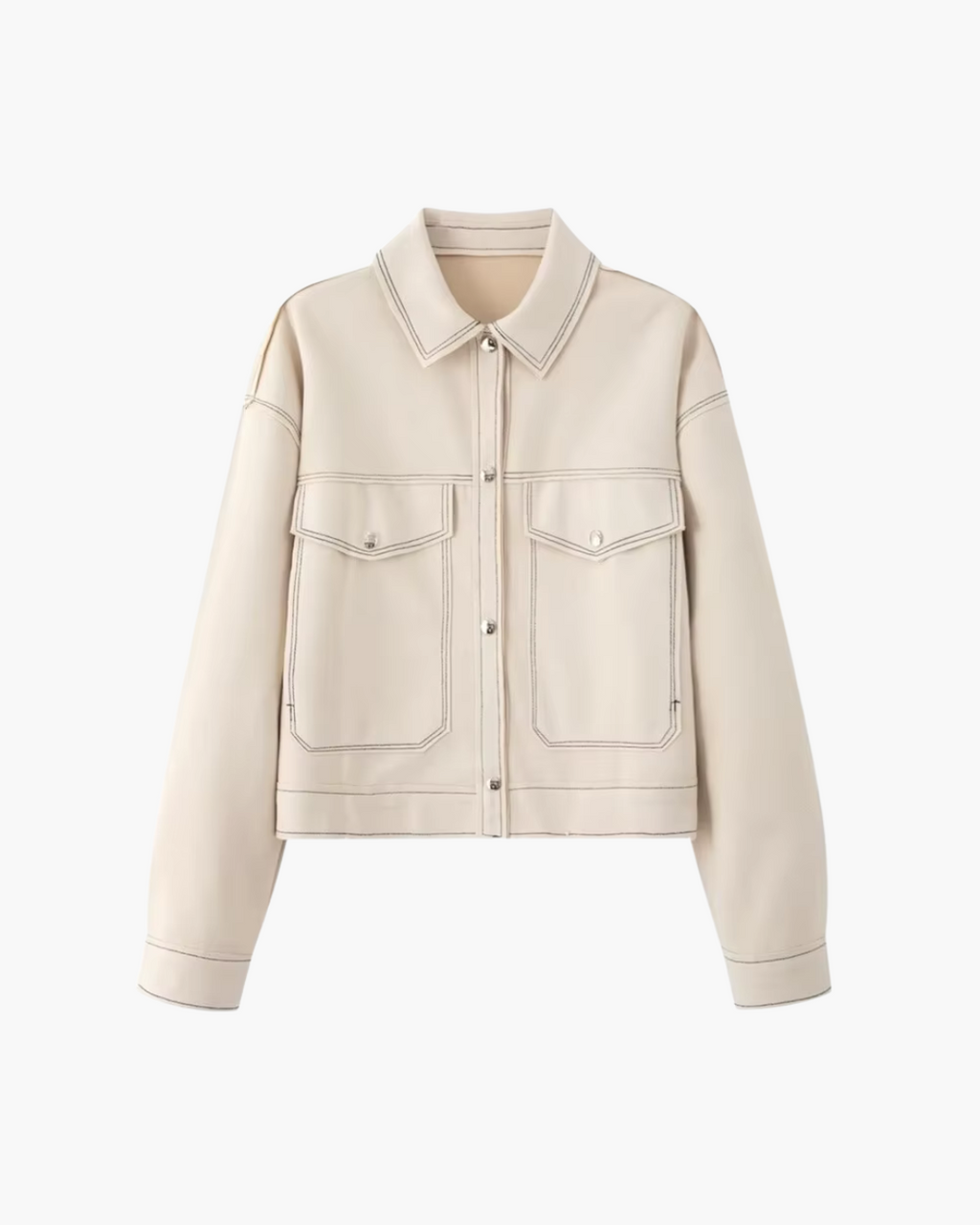 Stijlvolle Suède Look Jas met Kleurcontrast voor Dames