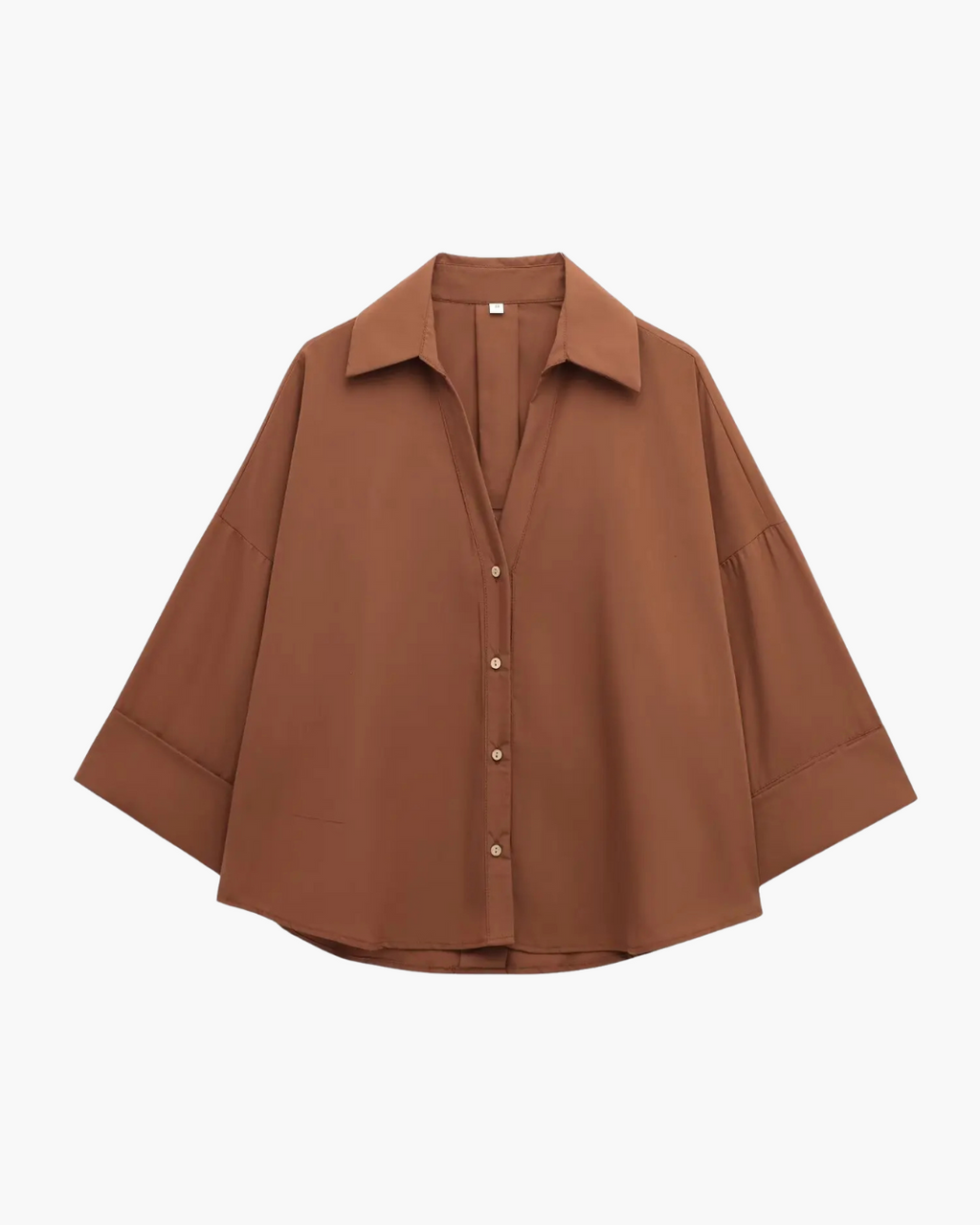 Oversized Blouse Dames – V-Hals & Faux Linnen