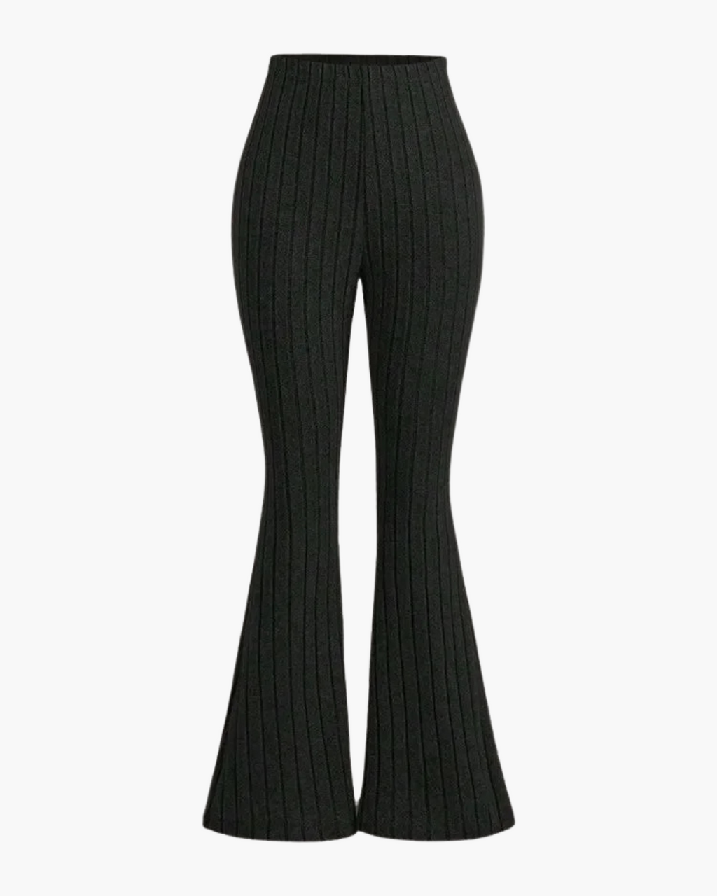 Slim Fit Geribbelde Flared Legging met Hoge Taille voor Dames