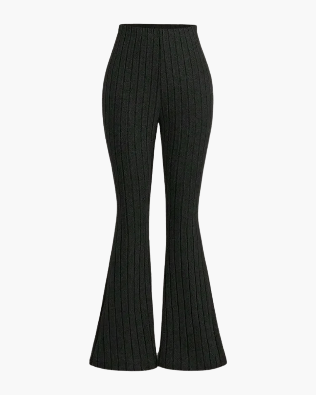 Slim Fit Geribbelde Flared Legging met Hoge Taille voor Dames