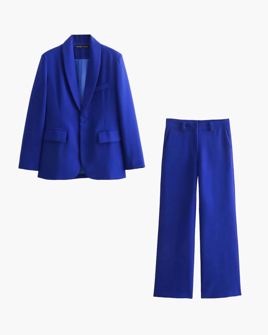 Vintage Damespak met Blazer en Rechte Losse Broek voor Dames