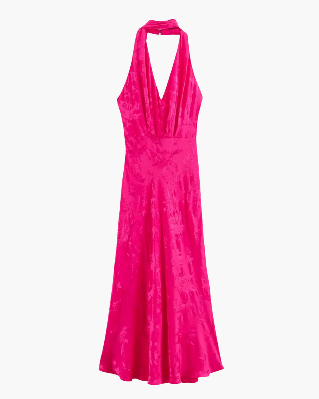 Elegante Satijnen Jacquard Nekjurk Rugloos voor Dames