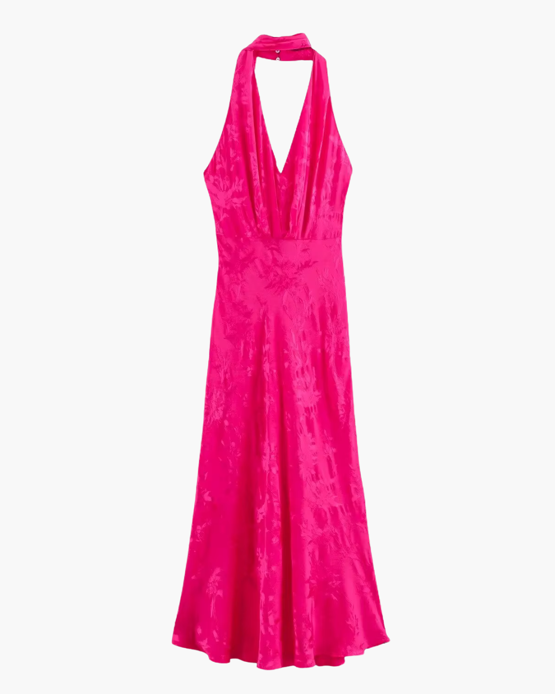 Elegante Satijnen Jacquard Nekjurk Rugloos voor Dames