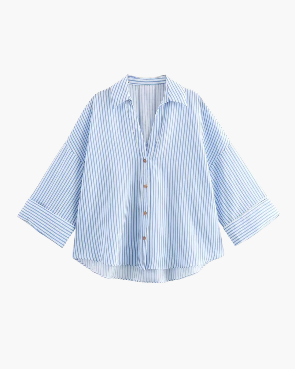 Blauw-Wit Gestreept Overhemd voor Dames