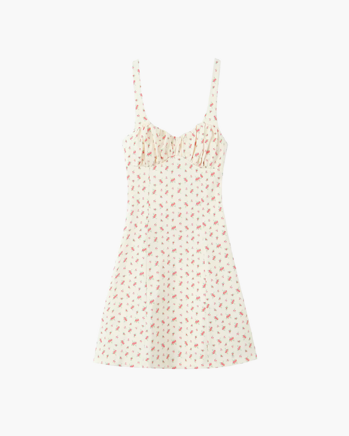 Korte Jurk met Vierkante Kraag en Bloemenprint voor Dames