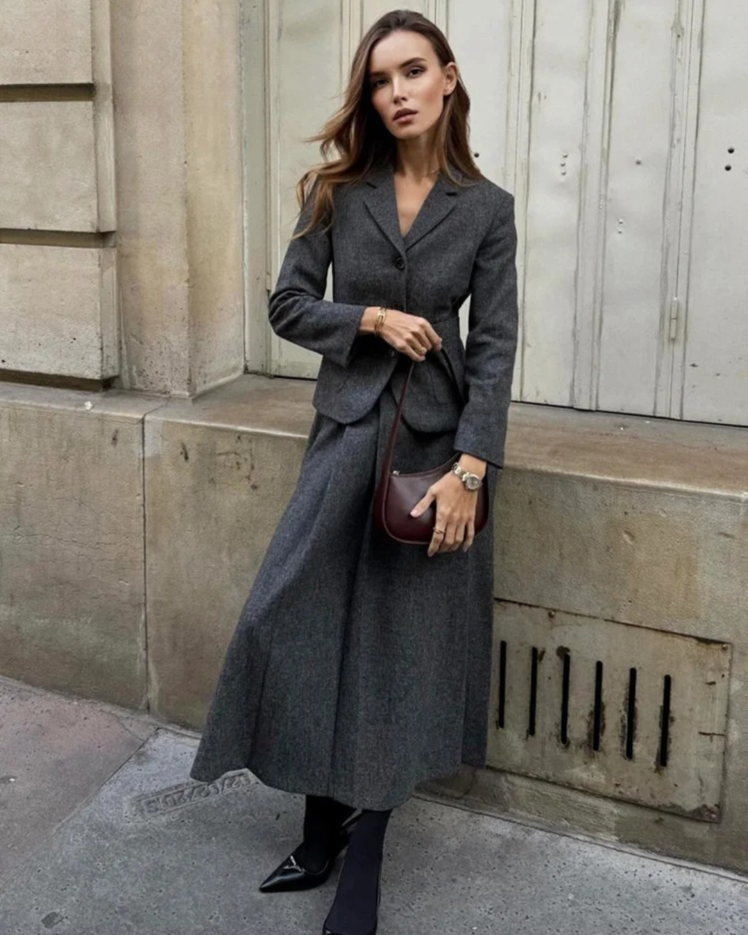 Elegante Stijlvolle Blazer en Rok Set voor Dames