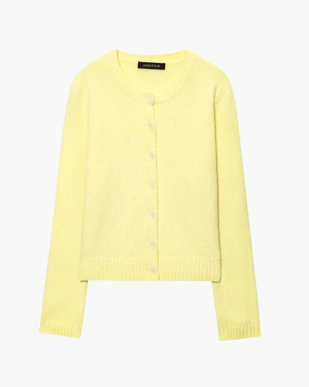 Elegant Geel Gebreid Vest met Lange Mouwen voor Dames