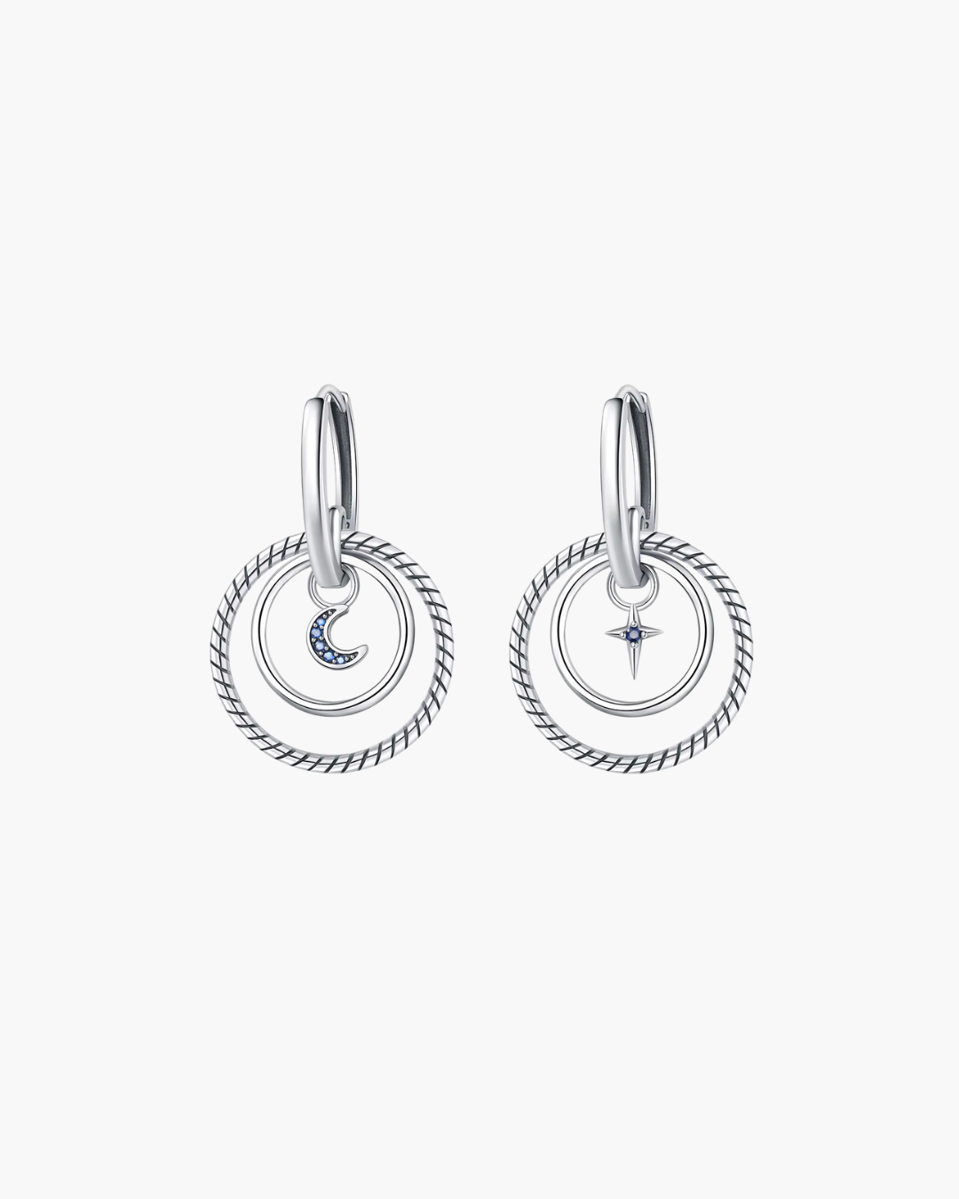 925 Sterling Zilveren Maan en Ster Oorhangers voor Dames