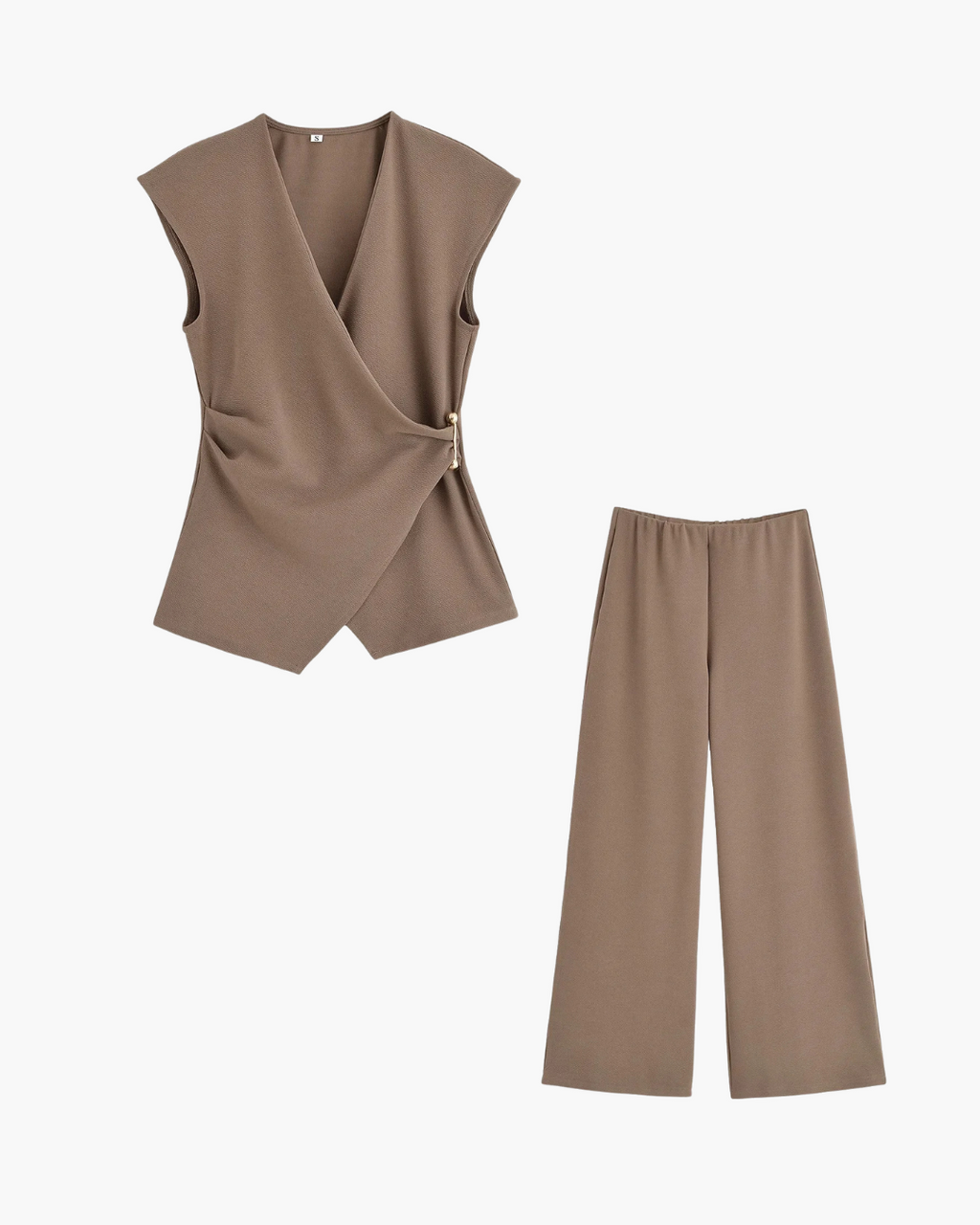 Elegante Set met Asymmetrisch Vest & Elastische Broek voor Dames