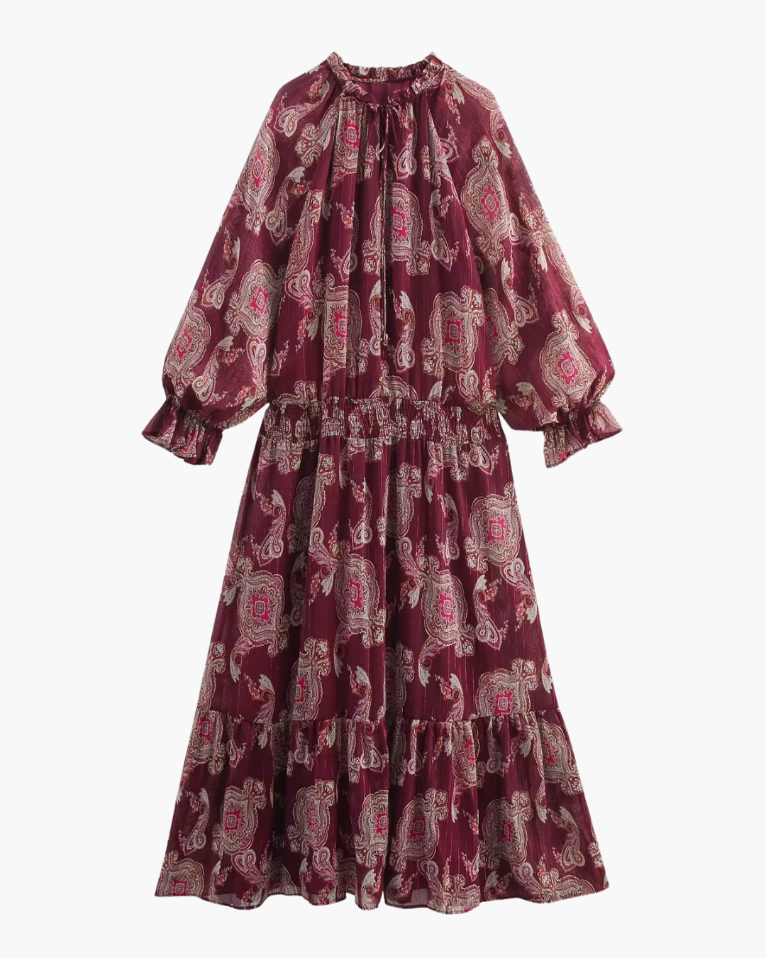 Elegante Chique Bohemien Jurk met Flare Mouw voor Dames