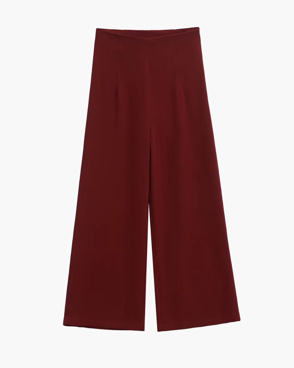 Rode Hoge Taille Wijde Pijpen Broek voor Dames