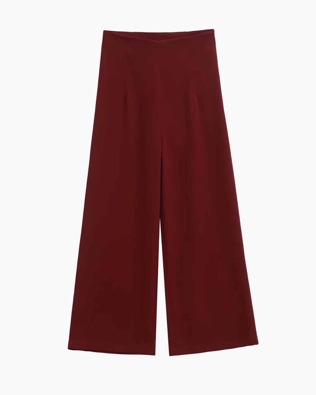 Rode Hoge Taille Wijde Pijpen Broek voor Dames