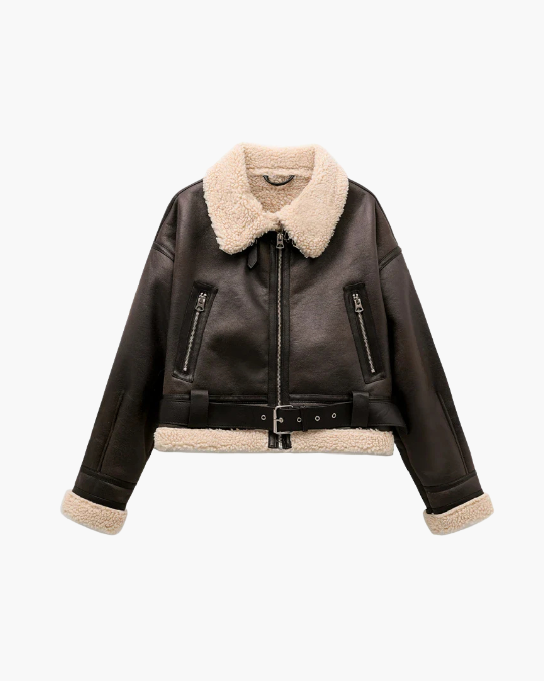 Vintage Leren Aviator Jas voor Dames