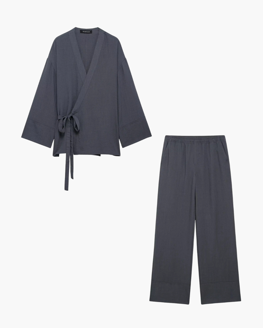 Tweedelig Set met Kimono Top & Wijde Broek voor Dames
