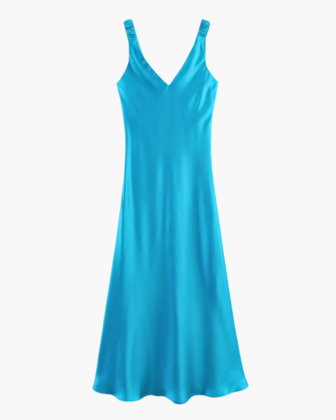 Blauwe Satijnen Jarreteljurk voor Dames