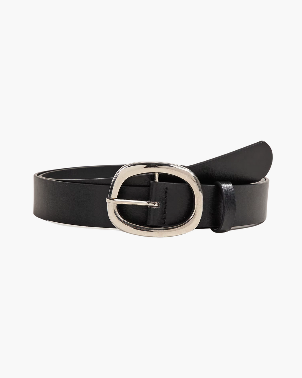 Zwarte Verstelbare Riem met Zilveren Ovale Gesp voor Dames