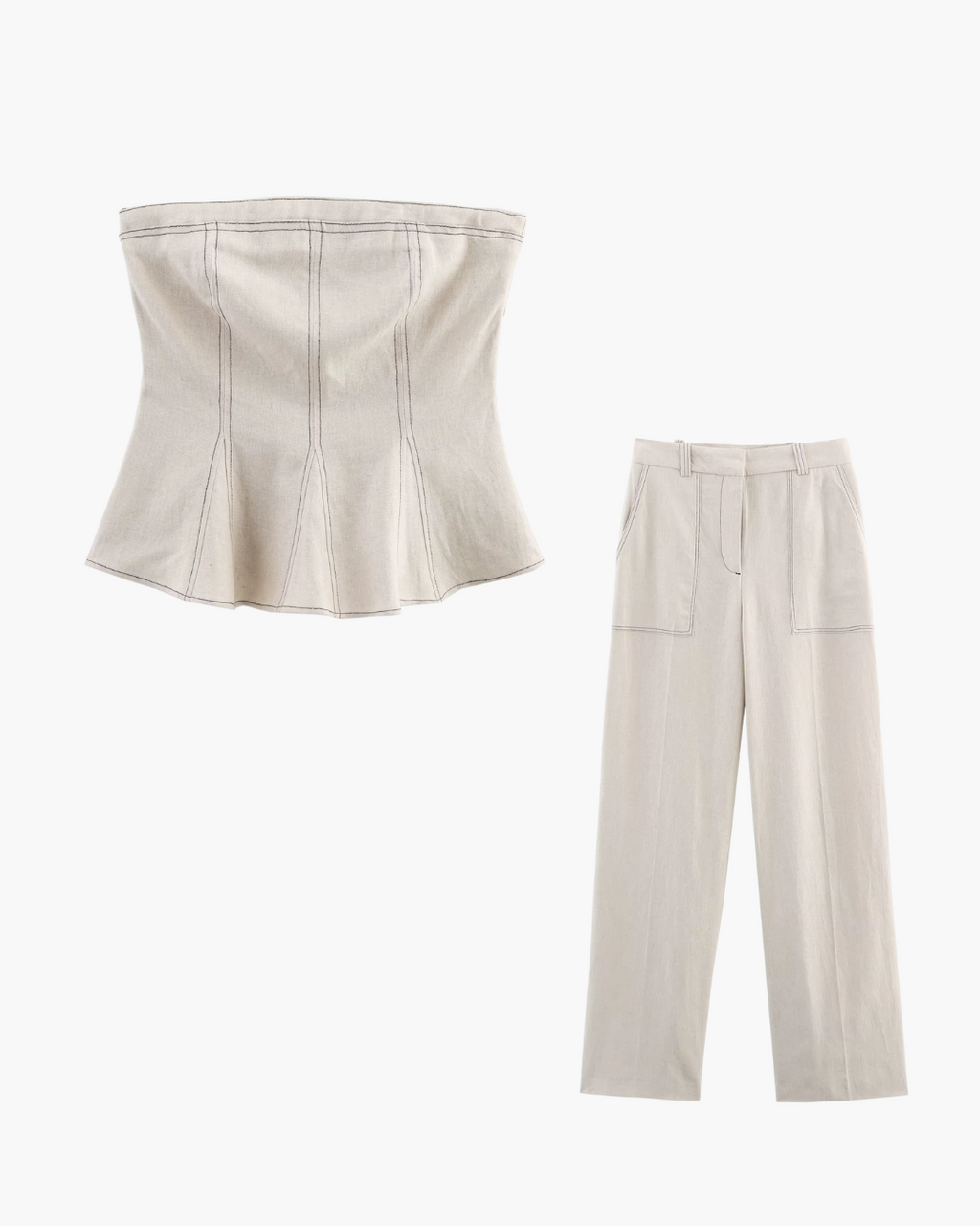 Stijlvol Broek Pak met Top en Hoge Taille Broek voor Dames