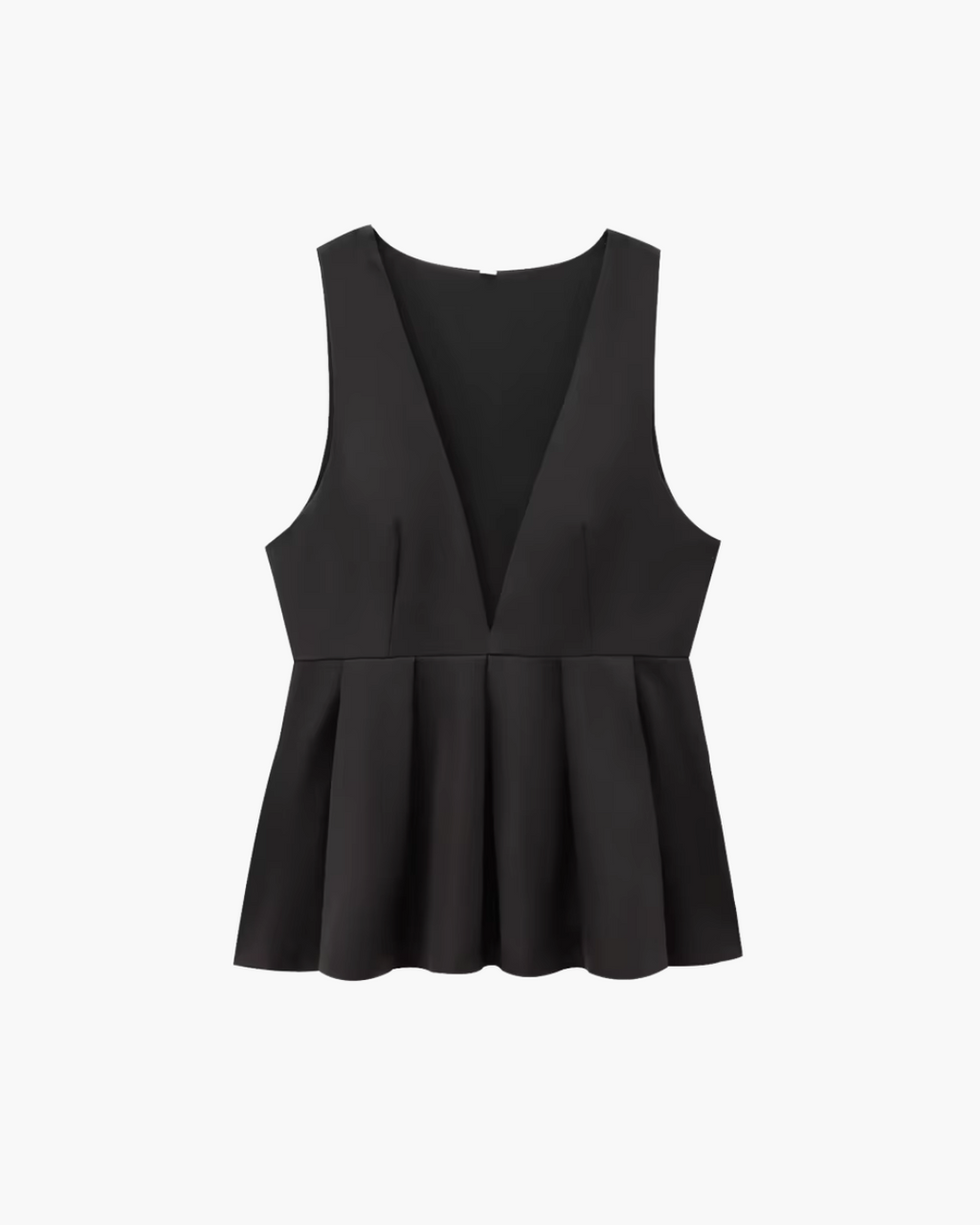 Mouwloze Zwarte Blouse met V-Hals voor Dames