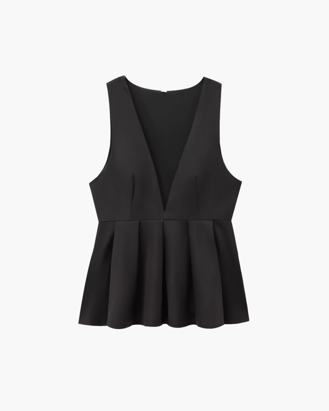 Mouwloze Zwarte Blouse met V-Hals voor Dames