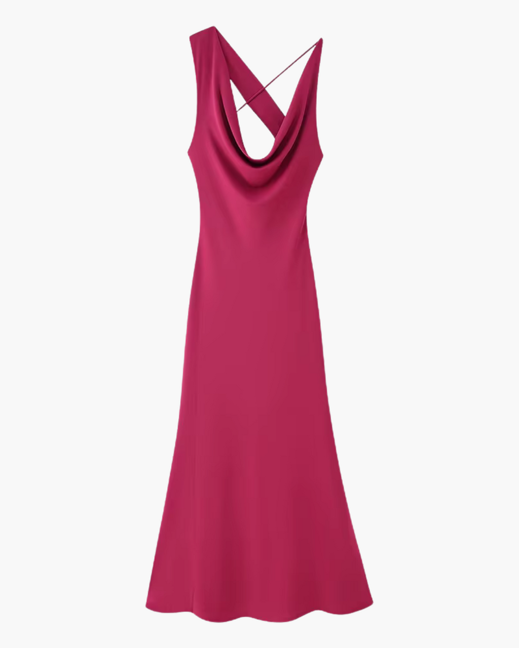 Lange Mouwloze Jurk Asymmetrisch en Rugloos voor Dames