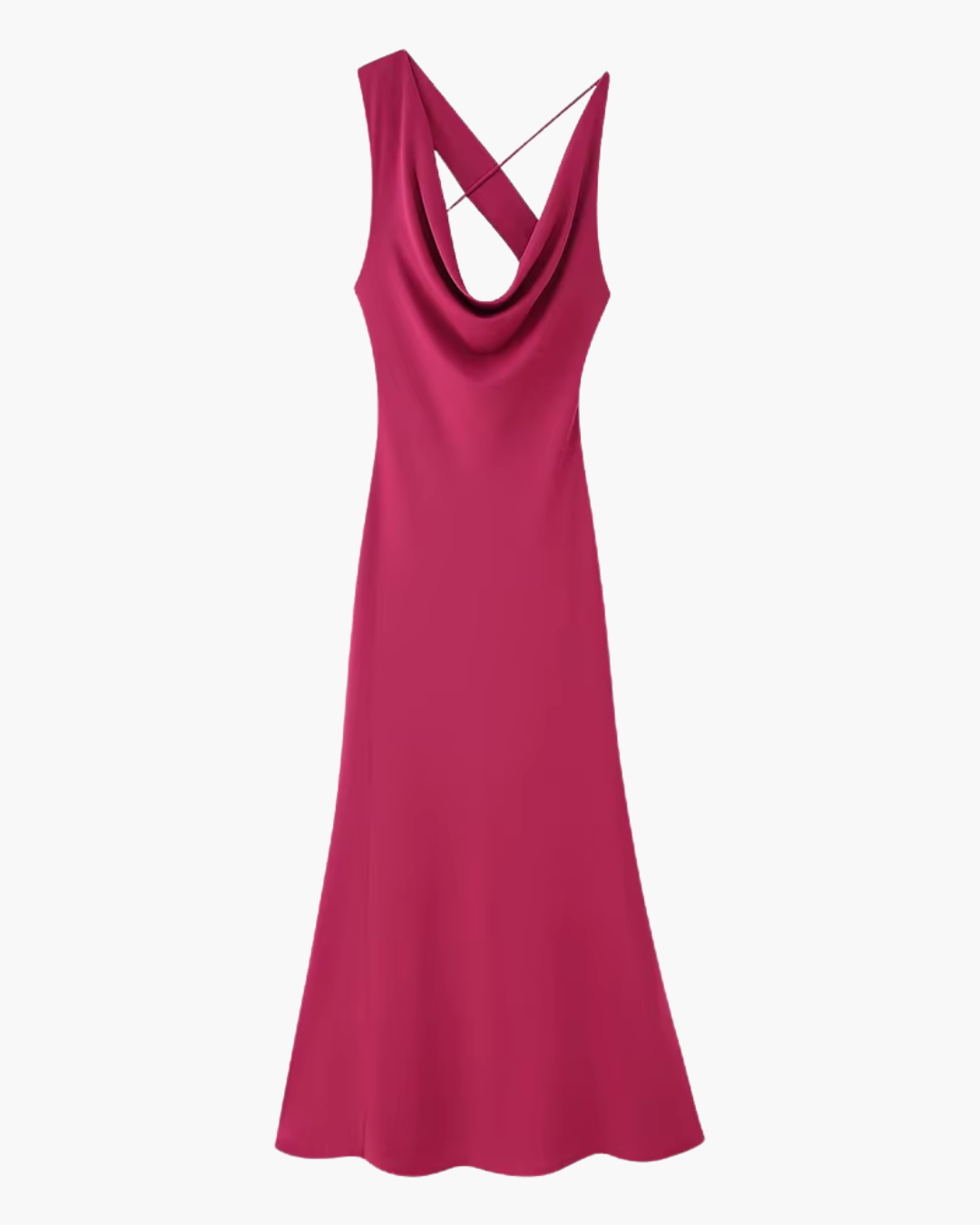 Lange Mouwloze Jurk Asymmetrisch en Rugloos voor Dames