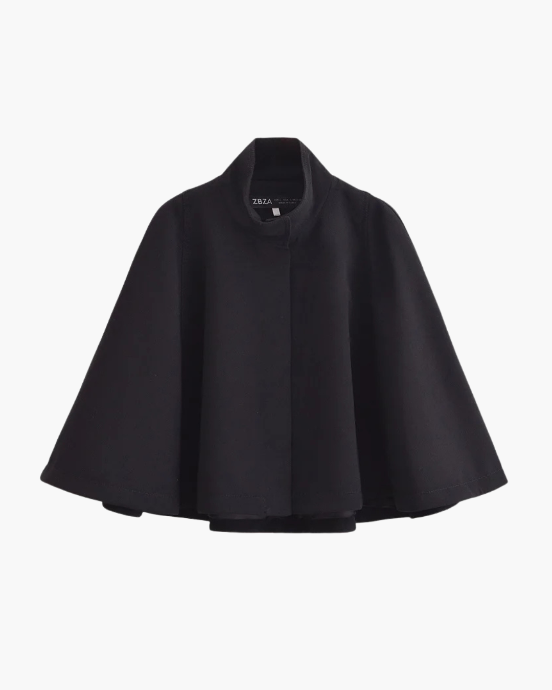 Zwarte Oversized Cropped Cape Jas voor Dames