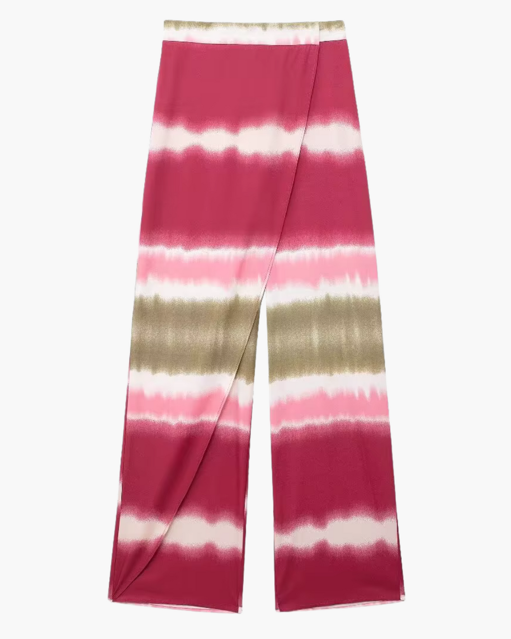Chique Tie-Dye Wijde Pijpen Broek met Hoge Taille voor Dames