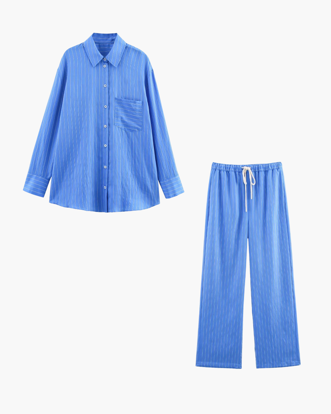 Gestreept 2-Delig Broekpak met Hoge Taille Broek voor Dames